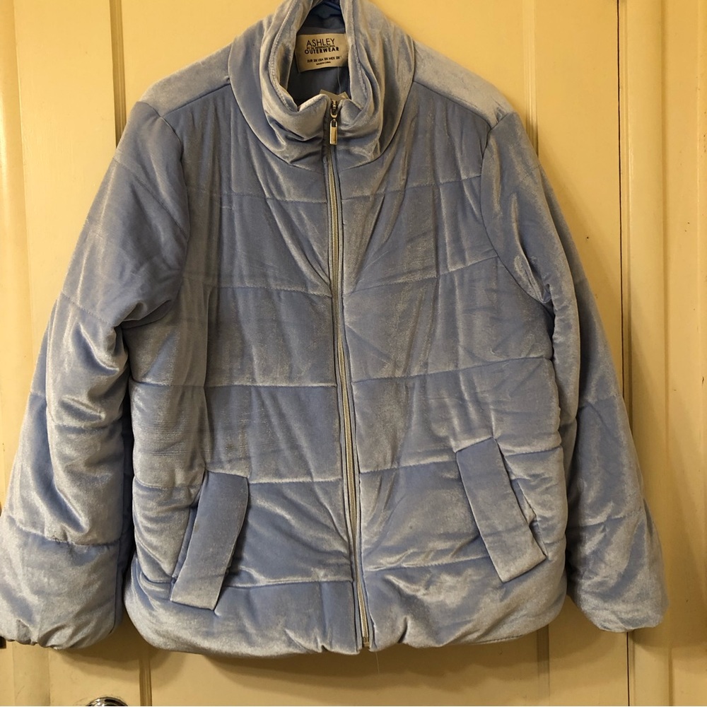Ashley Outerwear blue puffer jacket New